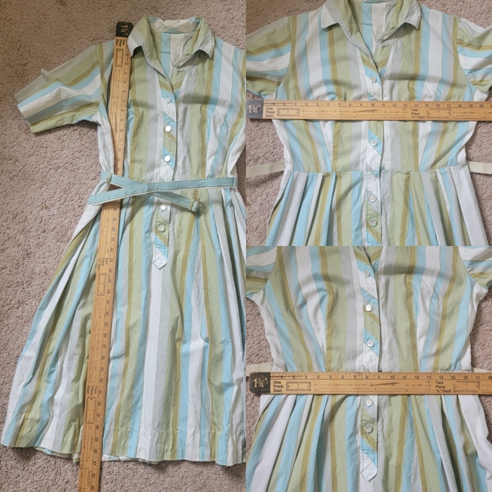 *Beautiful Vintage Stripped Spring Midi Dress* - Picture 4 of 9